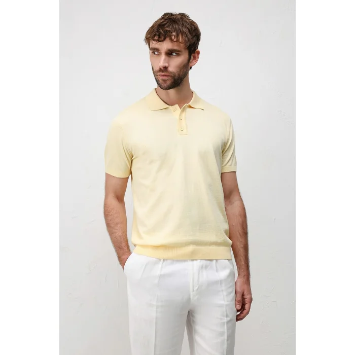 Comfort Slim Polo Collar Knit T-shirt - 3