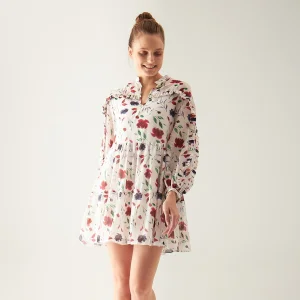 Ruffle-trimmed Silk-blend Mini Dress