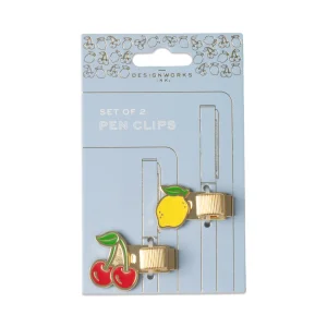 Pen Clips Lemon+cherry (set Of 2)