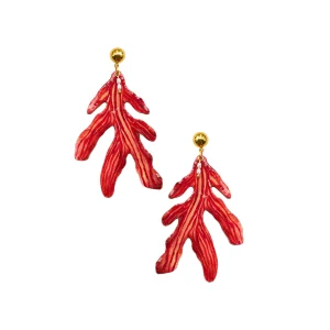 Reef - Pearl Detailed Coral Earrings