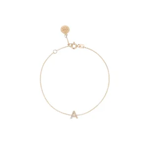 Gold And Diamond Letter A Bracelet