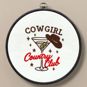 Cowgirl Country Club - Embroidered Wall Art