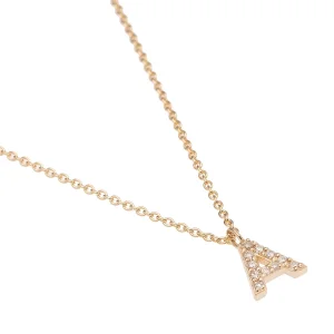 Gold And Diamond Letter A Necklace