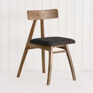Slim Solid Walnut Chair Beige