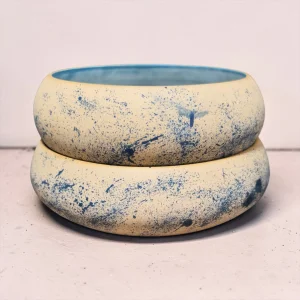Handmade Stoneware Ceramic Pet Food & Water Bowl