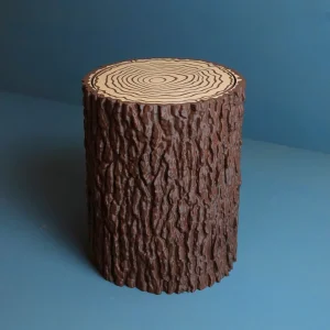 Tree Trunk Trash Can With Swing Lid Alnus Glutinosa