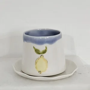 Lemon Patterned Porcelain Coffee Cup