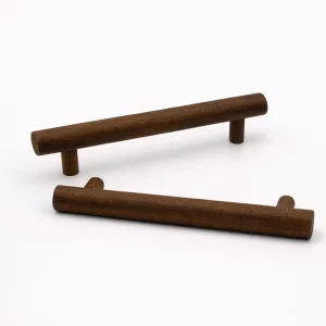 Matte Black Wooden Handle Set, 128 Mm (2-pack)