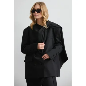 Clare Logo Ve Şal Detaylı Blazer Ceket