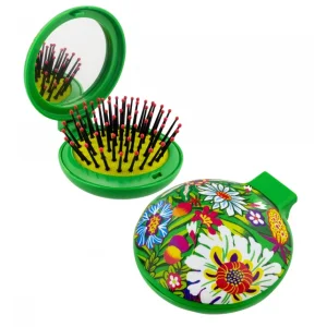 Pylones Foldable Hairbrush With Mirror | Lady Retro - Songe De Printemps