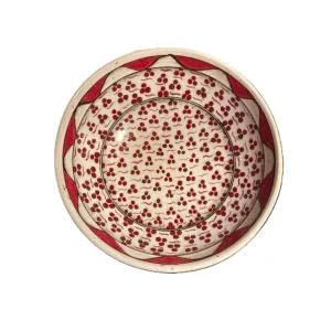 Timeless Ornament Collection Red Çintemani Pattern Handmade Ceramic Bowl - 25 Cm