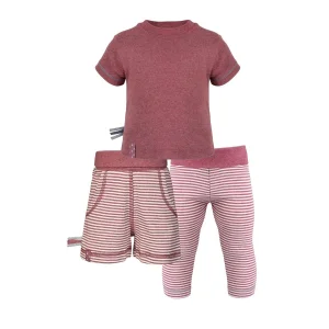 Organicera Organic Leggings & Short-sleeve T-shirt & Shorts 3-piece Set