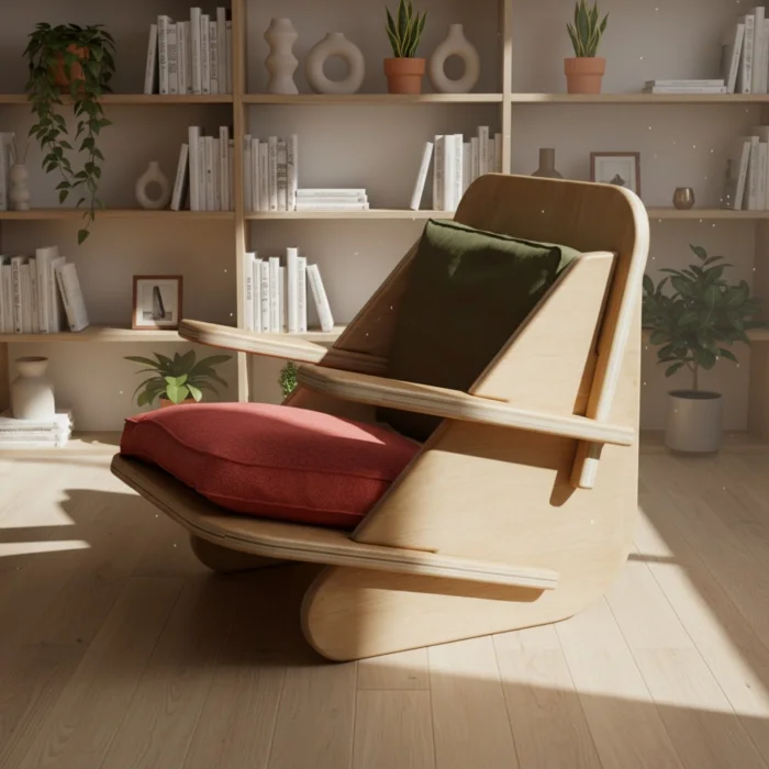 Stylish Terra Armchair | Vibrant Cushion Wooden Lounge Chair image 2