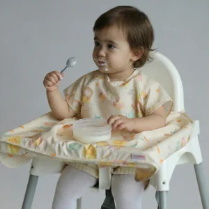 Cute Bees Short Sleeve Highchair Bib
