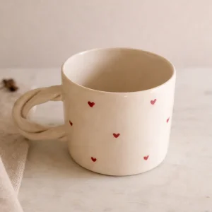 Twisted Handle Red Heart Mug