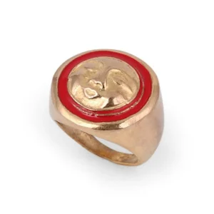 Kırmızı Mineli Face Ring