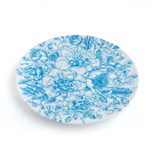 Azul Blanco Thin  Çiçek Desenli Supla Boyu Porselen Tabak