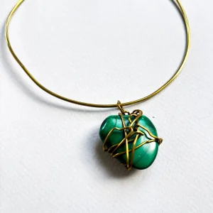 Pirinç Malahit Choker Kolye