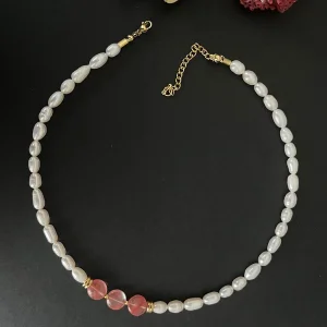 Pink Aura Pearl Kolye