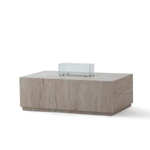 Travertine Textured Rita Bioethanol Fireplace Coffee Table