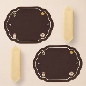 Honey Season - Bee Embroidered Placemat & Napkin Set (for Two)