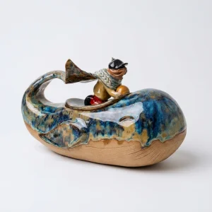 Okyanus Masalı Handmade Ceramic Whale Sculpture & Decorative Box