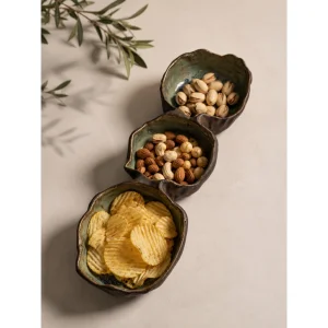 Handmade Triple Ceramic Serving Dish