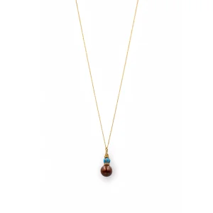 Diamond and Chocolate Pearl Necklace