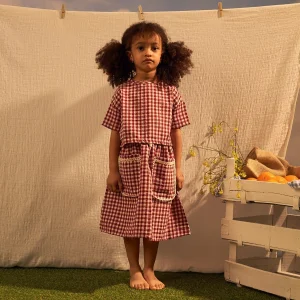 Bordo Daisy Picnic Serisi Etekli Takım