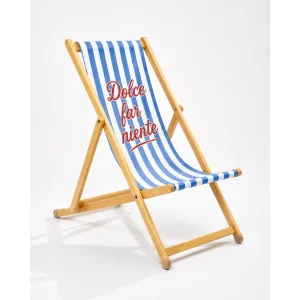 Amalfi Blue-White Striped Deck Chair