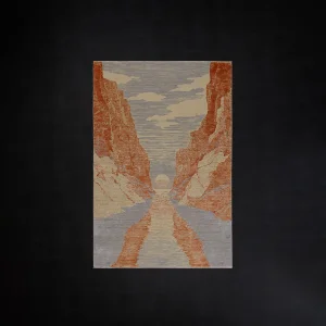 Günyolu Series Kemaliye Dark Canyon Design Terra Loom Woven Natural Carpet