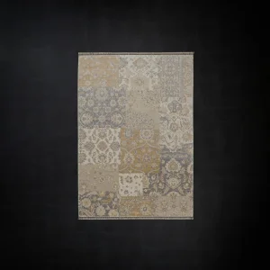 Günyolu Series Patchwork Pattern Beige Loom-woven Natural Rug