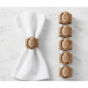 Organic Loop Beige Napkin Rings Set of 6