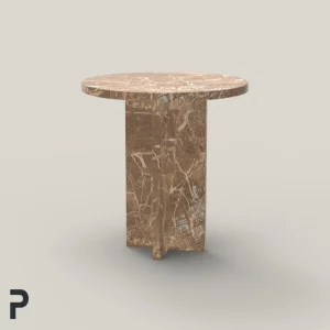 Dali T Cross Pink Travertine Side Table