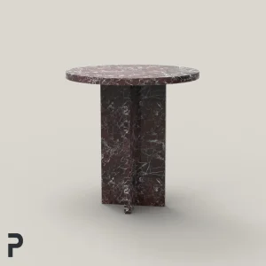 Dali T Cross Cherry Marble Side Table