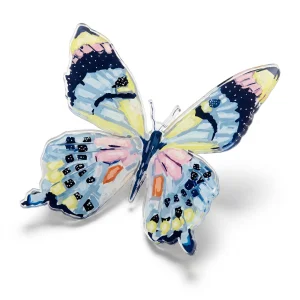 Blue Printed Plexiglass Butterfly Wall Accessory