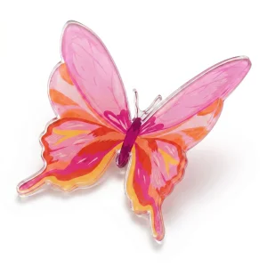 Pink Printed Plexiglass Butterfly Wall Art
