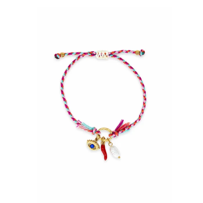 Cornicello Protection and Luck Macrame Bracelet image 1
