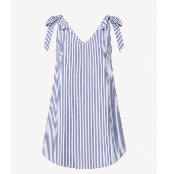 Blue and White Striped Mini Dress image 2