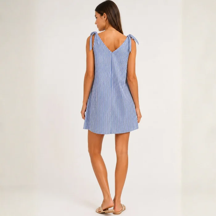 Blue and White Striped Mini Dress image 3