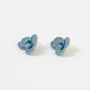Porselen Orchid Teal Küpe