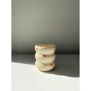 Summer Orange Polka Dot Ceramic Mug