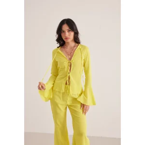Rosalita Crinkle Sun Yellow Blouse