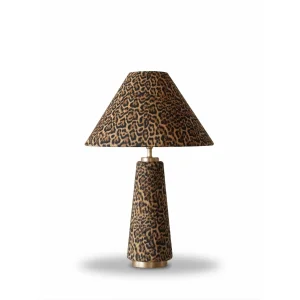 Pardo Leopar Desenli Abajur Masa Lambası
