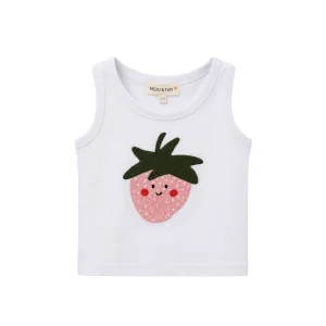 Strawberry White Tank Top