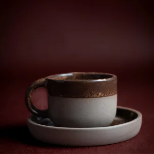 Ground Gri-Kahve Stoneware Fincan Seti