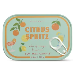 Bistro Orange Printed Tin Candle Orange Citrus Spritz