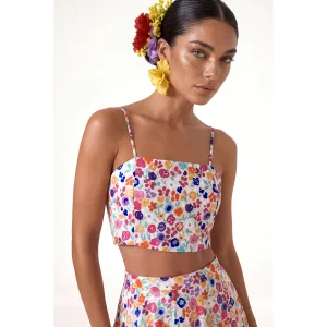 Isla Crop Multi-Colored Bustier Top No:1