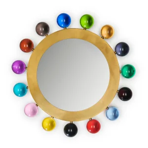 Bubble Mat Gold Duvar Aynası