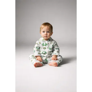 Elephant Organic Muslin Animal Pattern Pajama Set - Ages 3-5